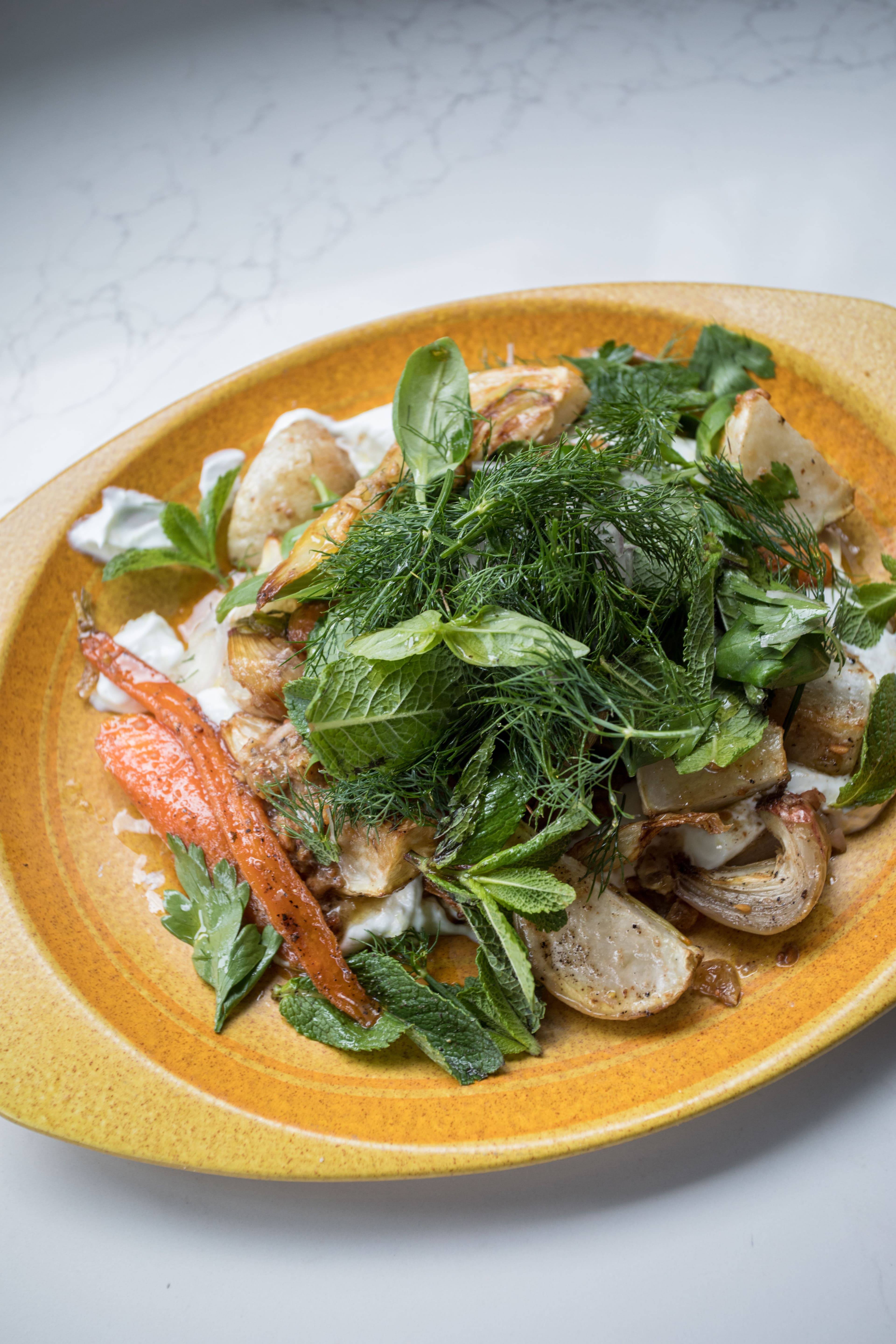 Roasted Veggies w/ Walnut Vinaigrette