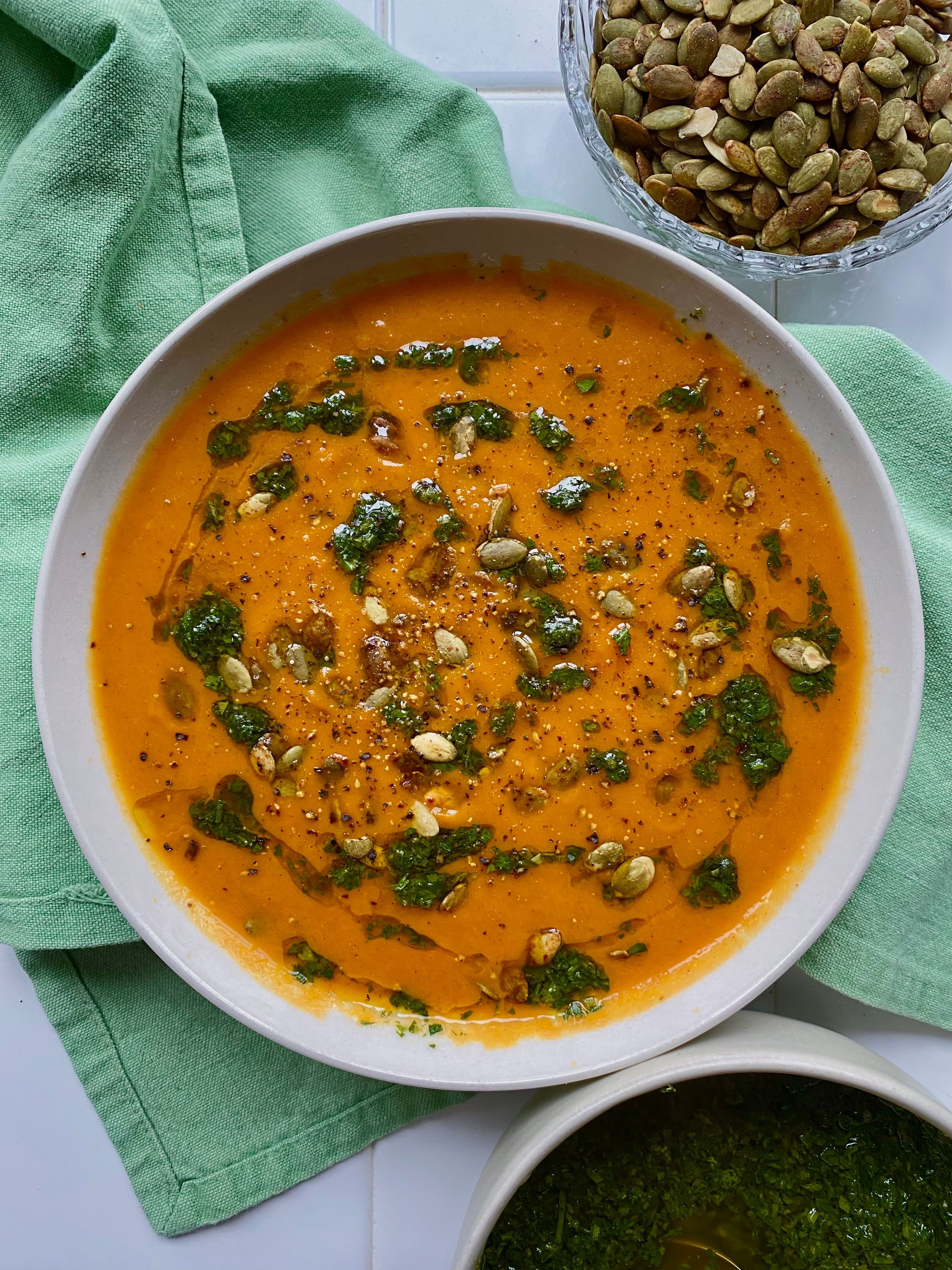 Pumpkin Soup with Herby Oil Drizzle
