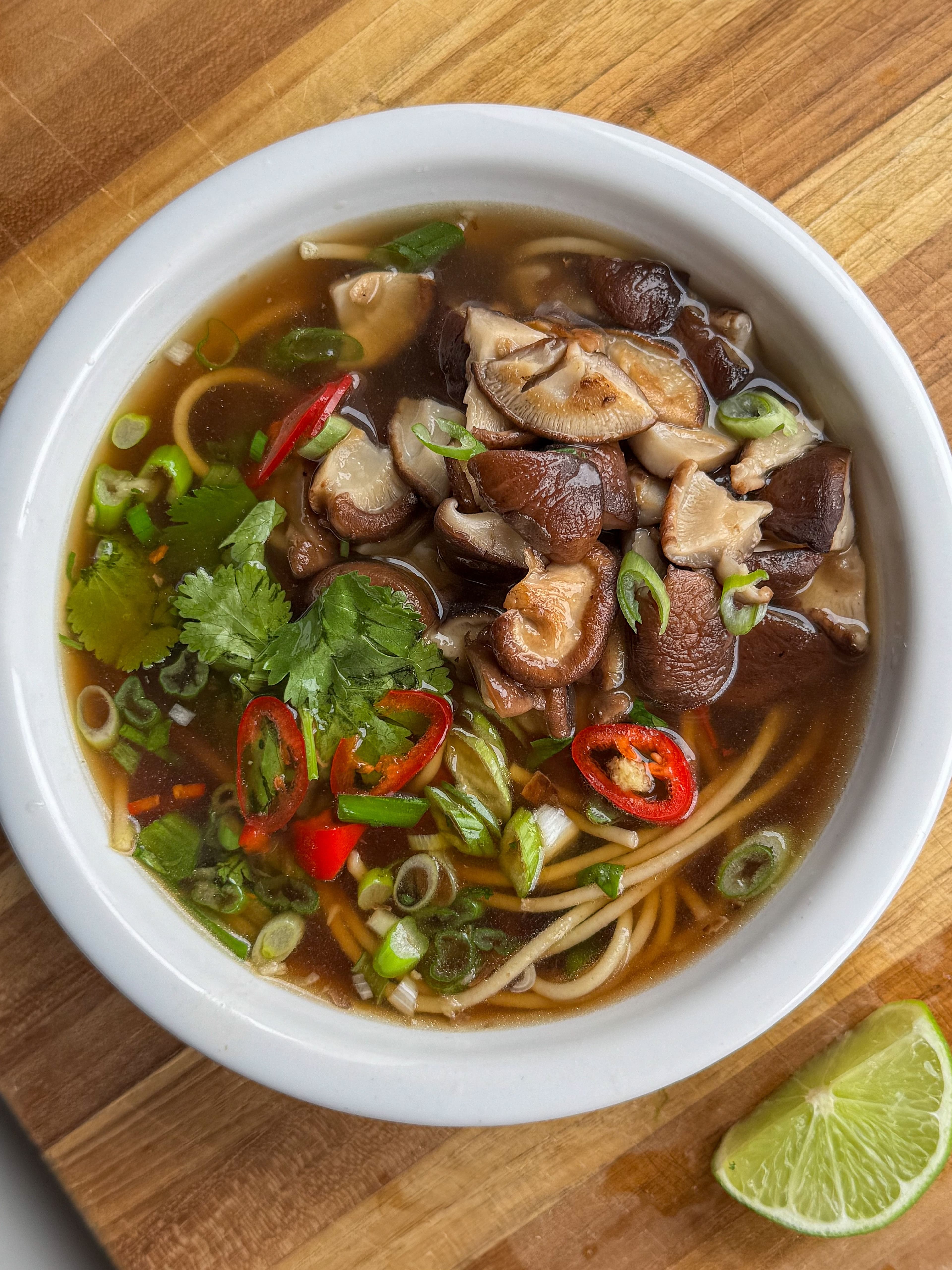 Buckwheat Noodle Soup with Shiitake Mushrooms