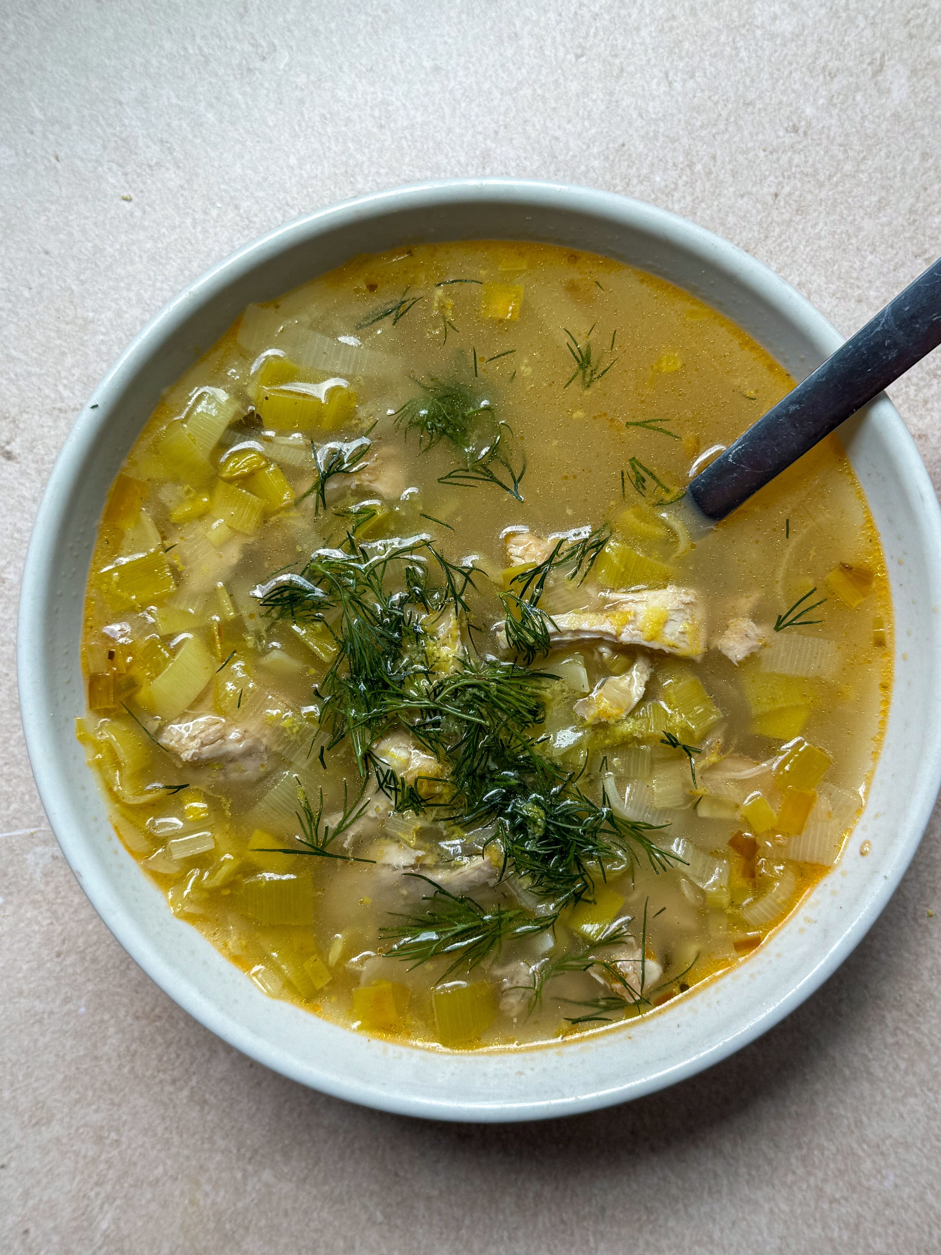 Lemony Chicken & Leek Soup