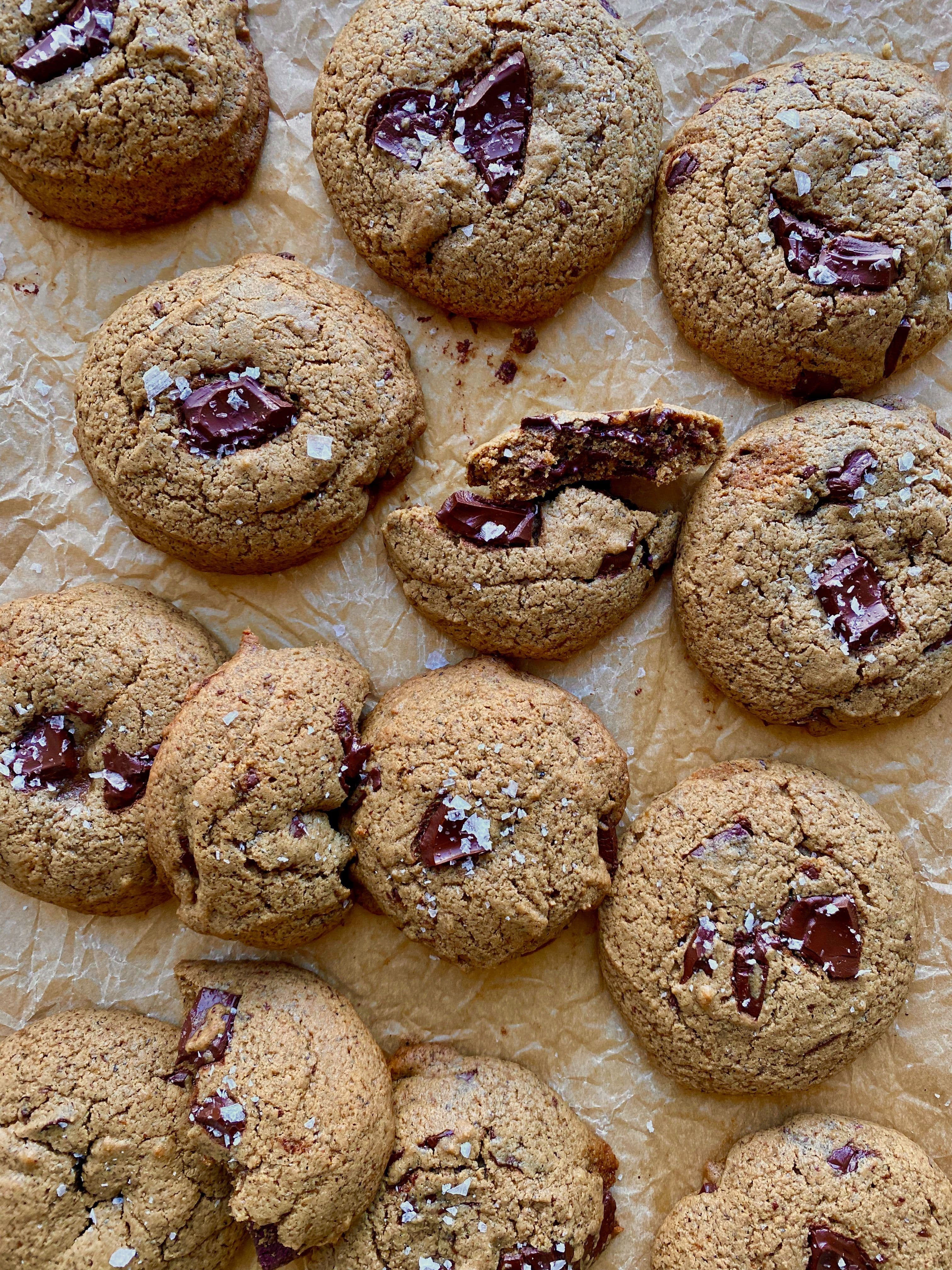 Buckwheat Tahini Chocolate Chunk Cookies
