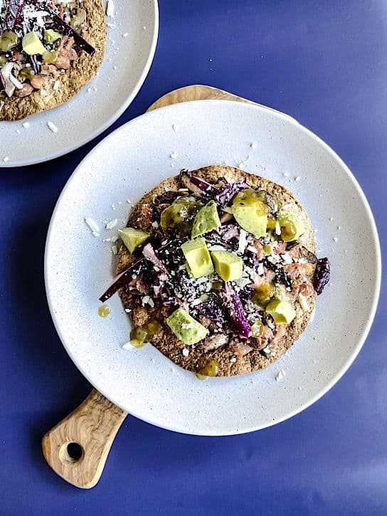 Mushroom & Refried Bean Tostadas