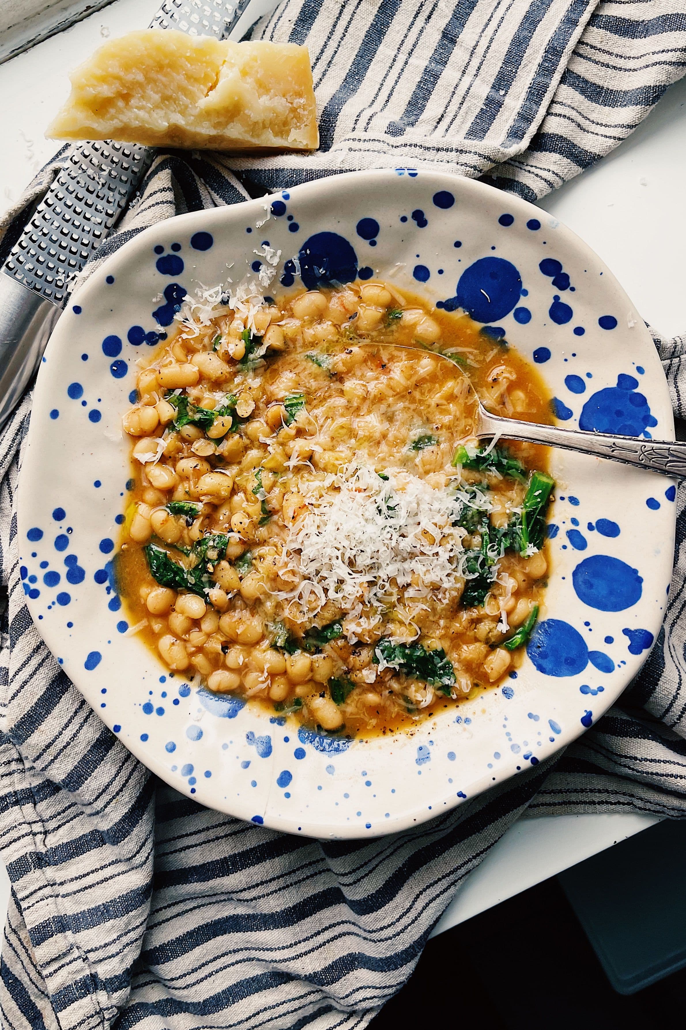 Stewed White Beans with Lemon & Parmesan