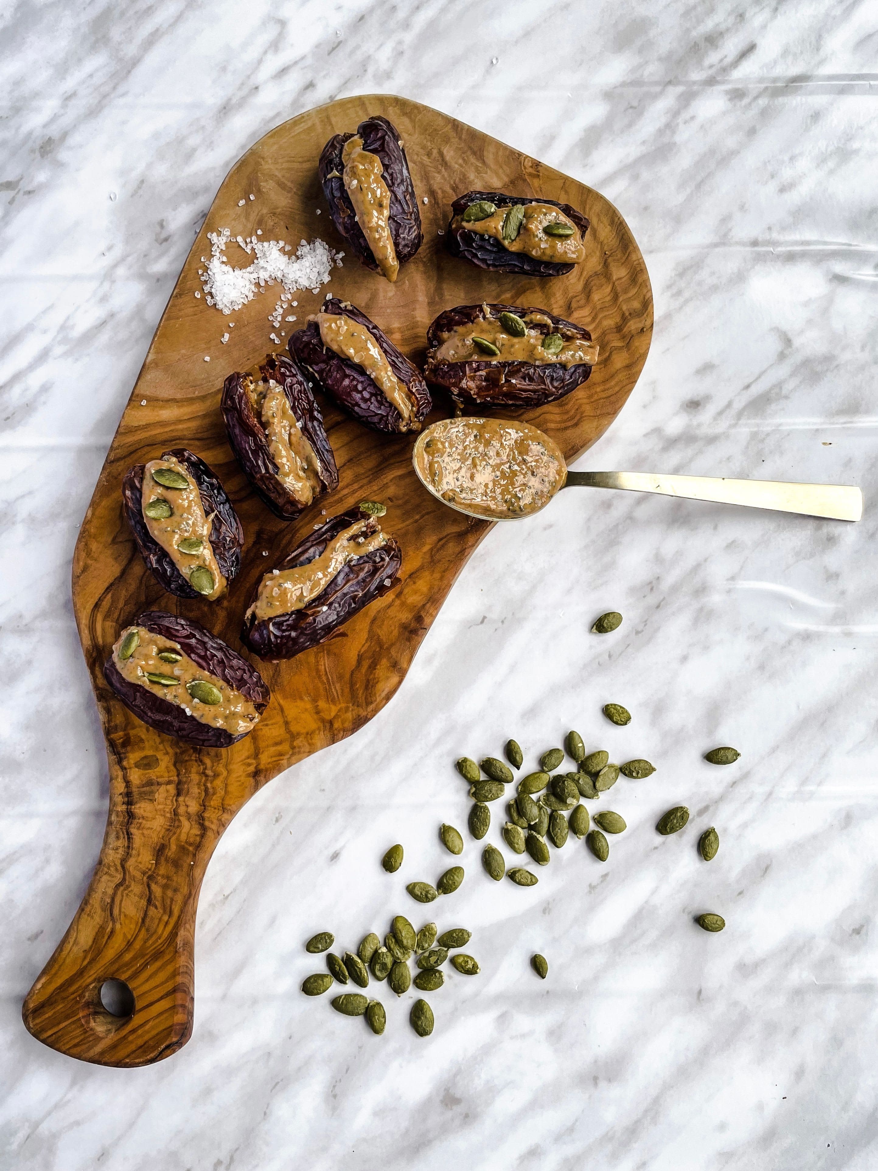 Seedy Nut Butter Stuffed Dates