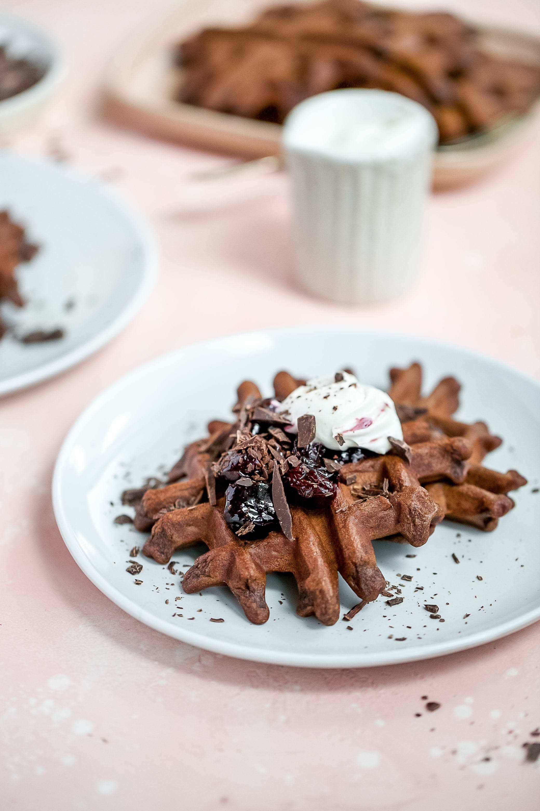 Cherry Chocolate Waffles