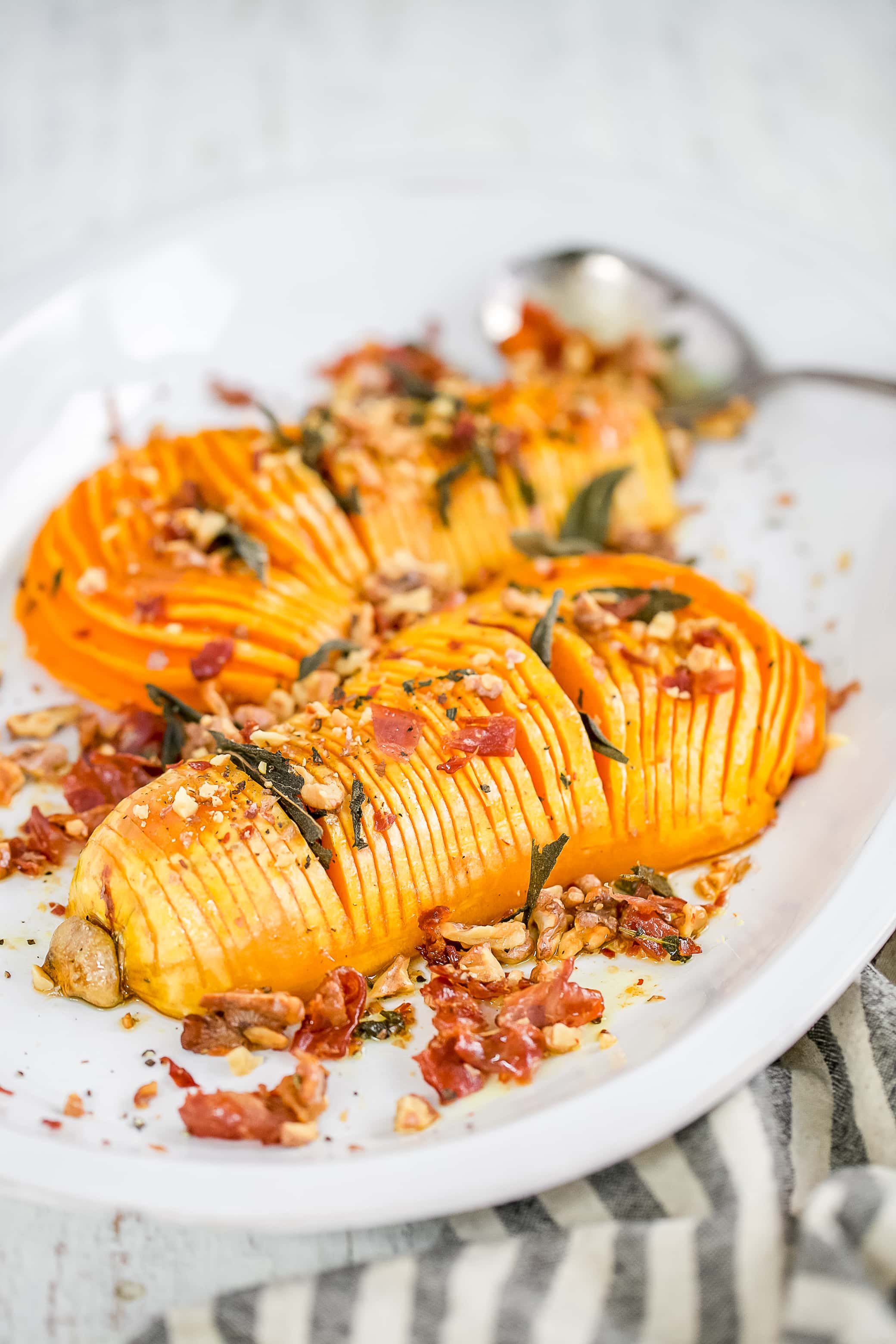 Hasselback Squash with Prosciutto