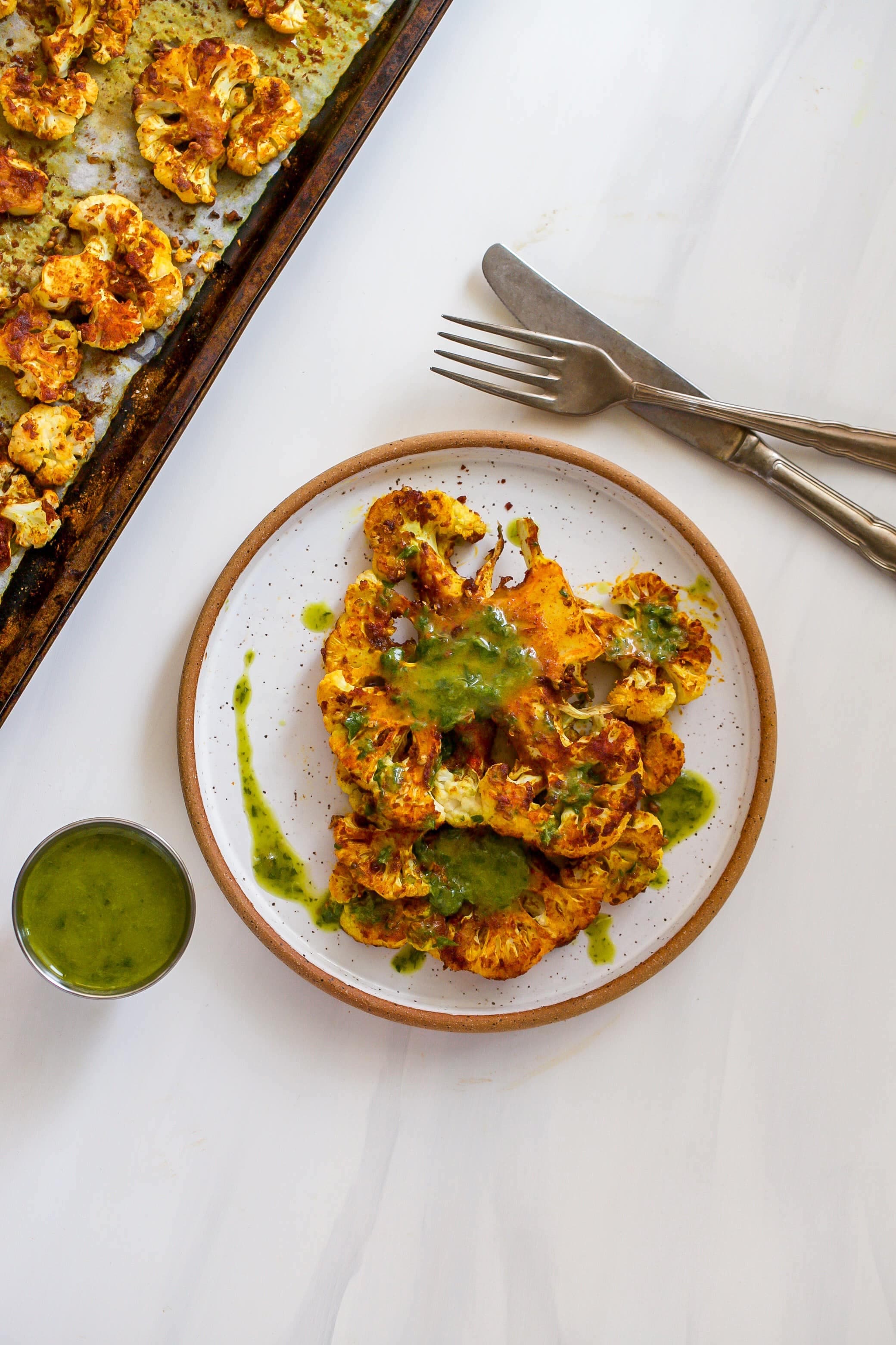 Cauliflower Steaks with Green Sauce