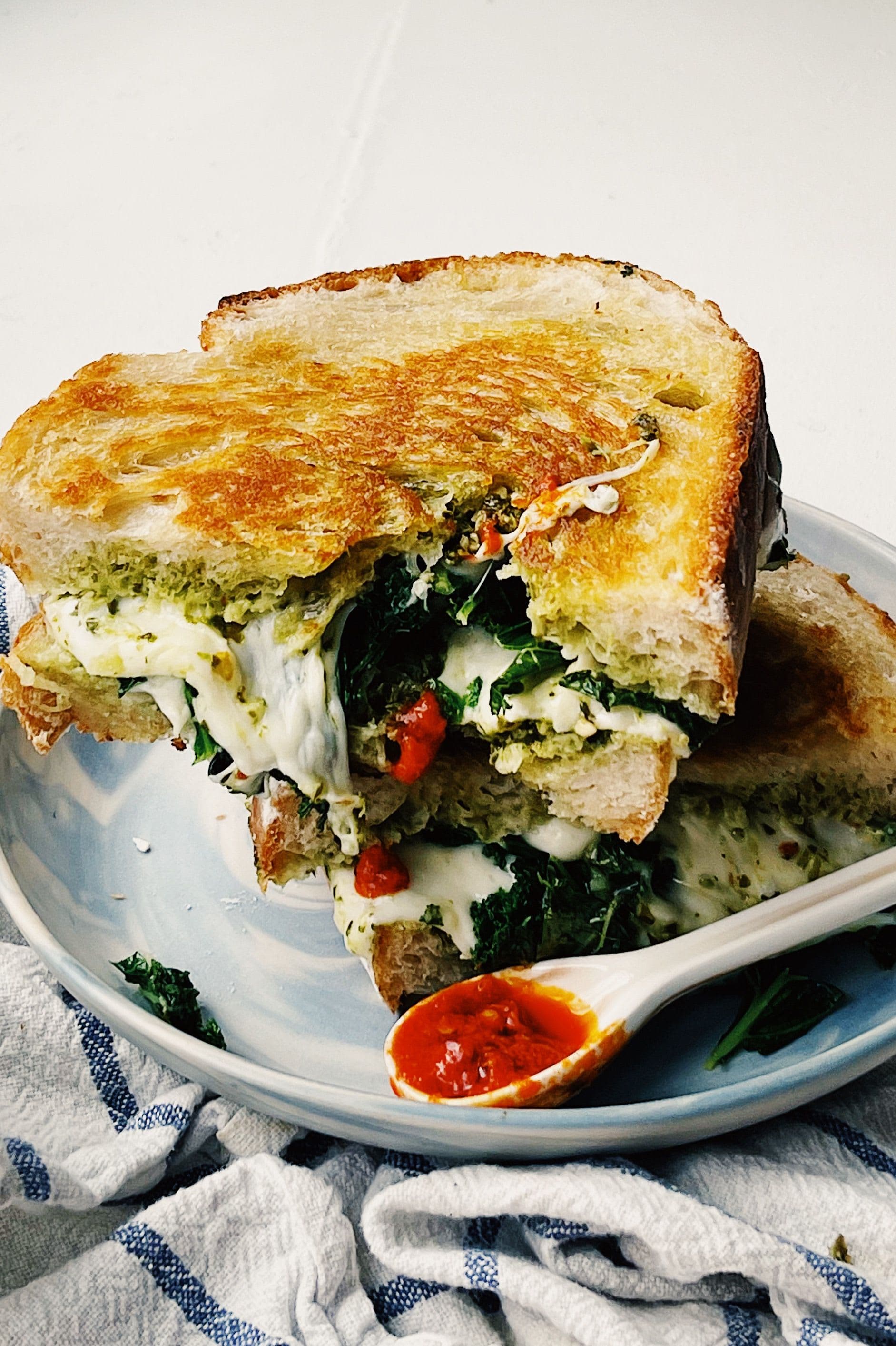 Kale & Pesto Grilled Cheese