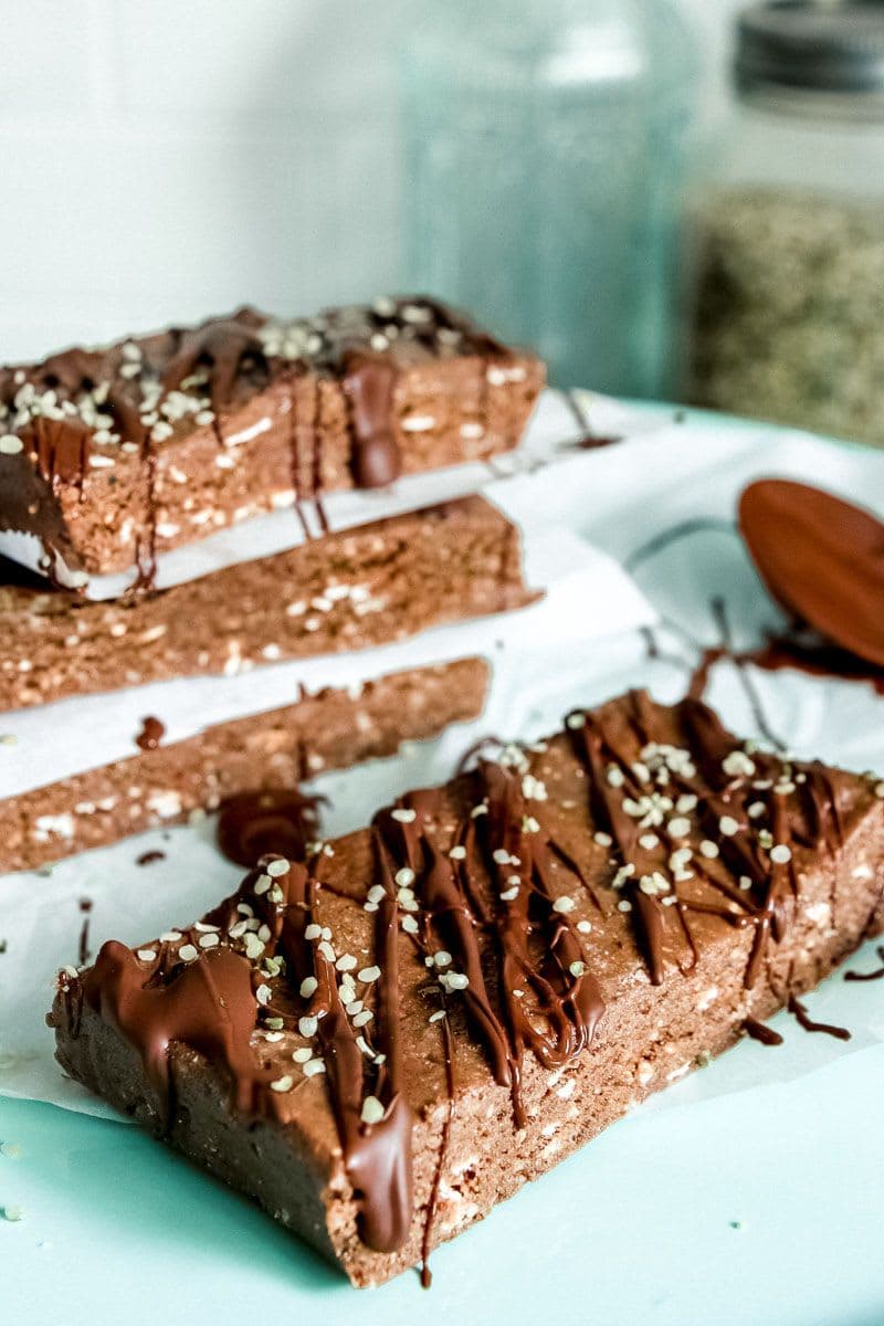 Chocolate Tahini Protein Bars