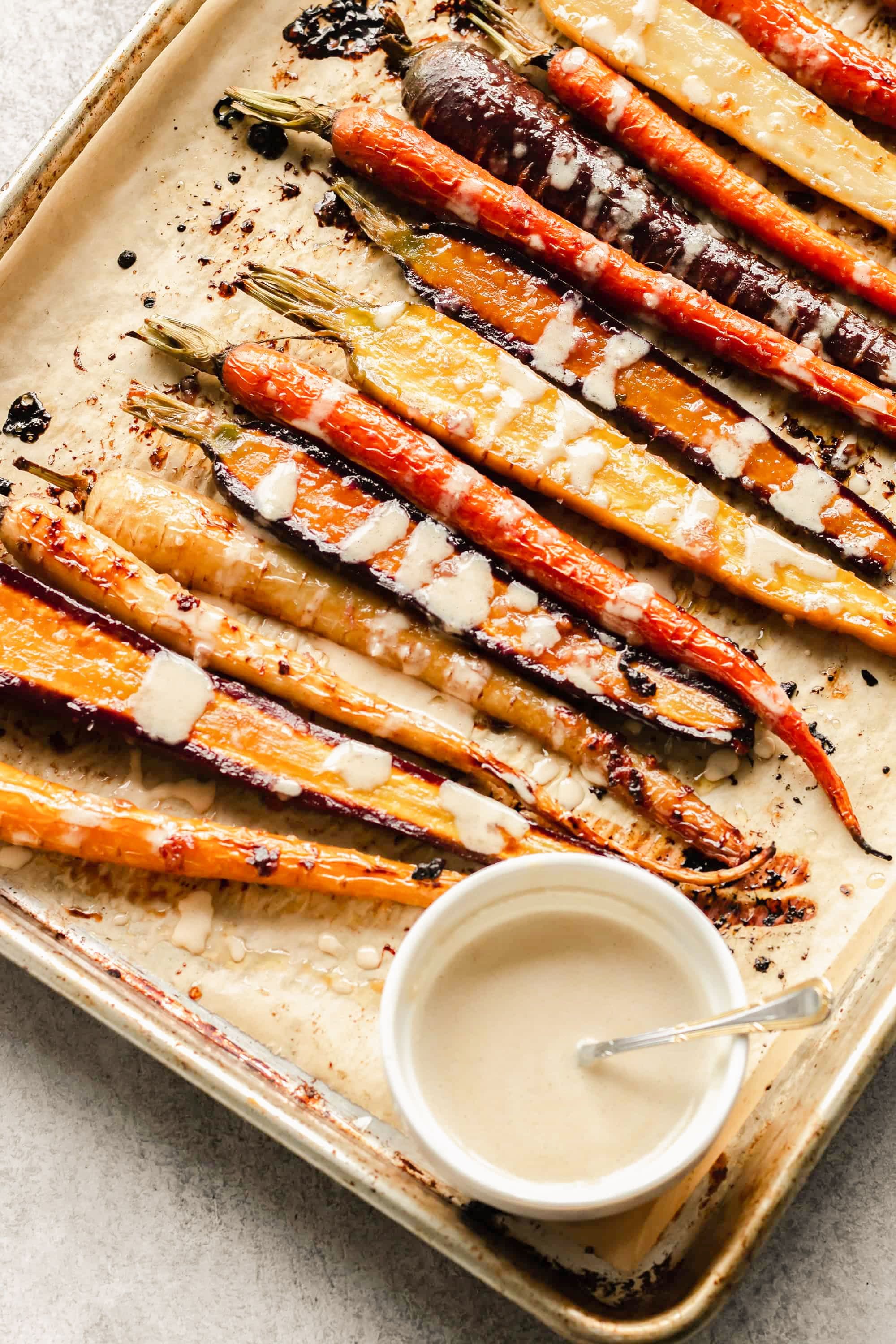 Tahini Maple Roasted Carrots