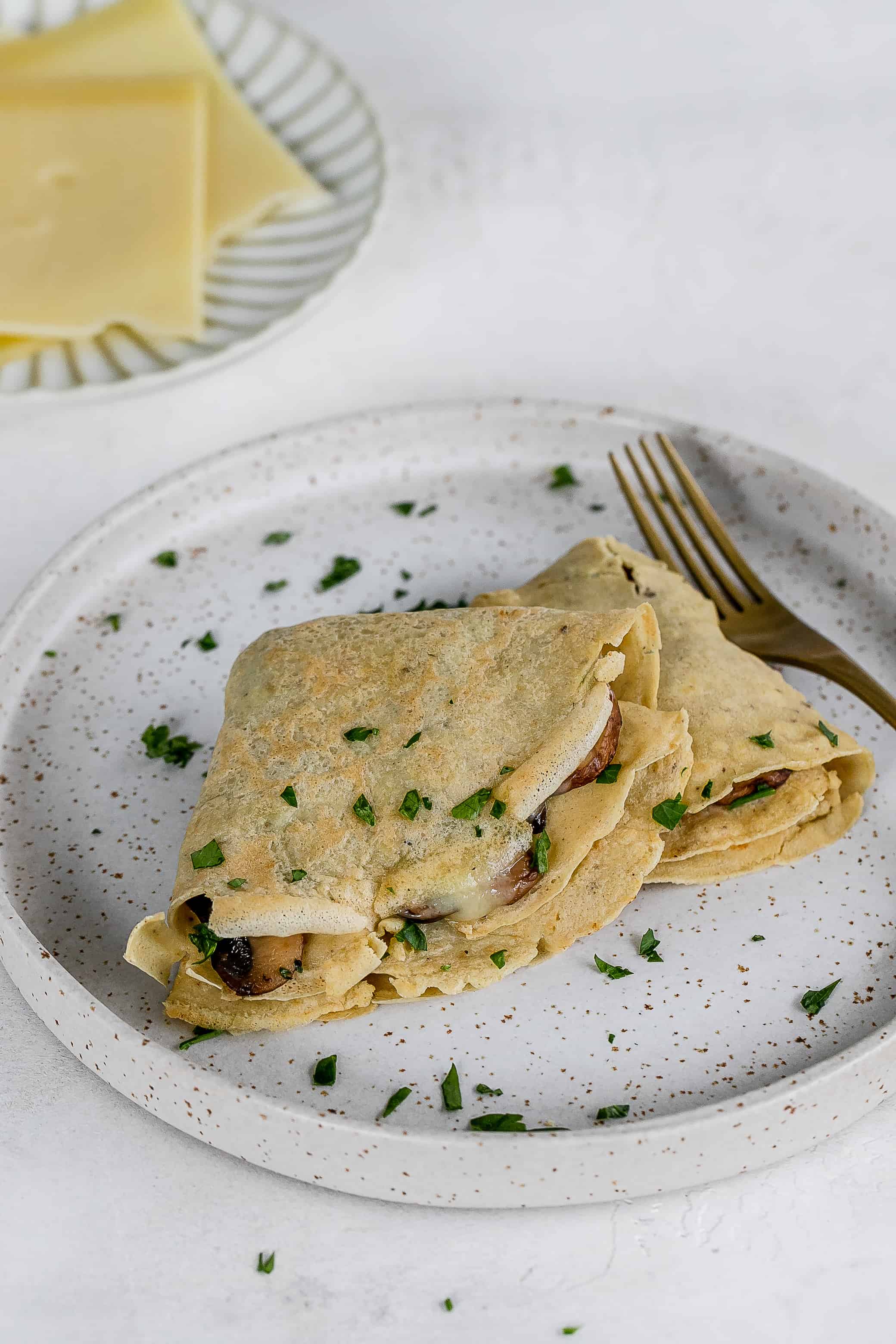 Savoury Mushroom & Cheese Crepes