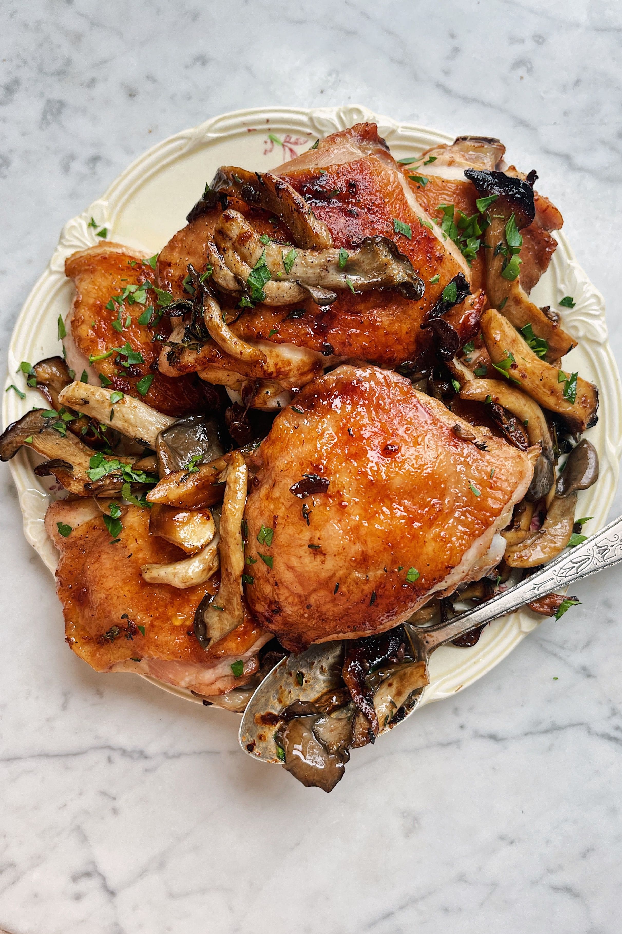 Sheet Pan Roast Chicken & Mushrooms