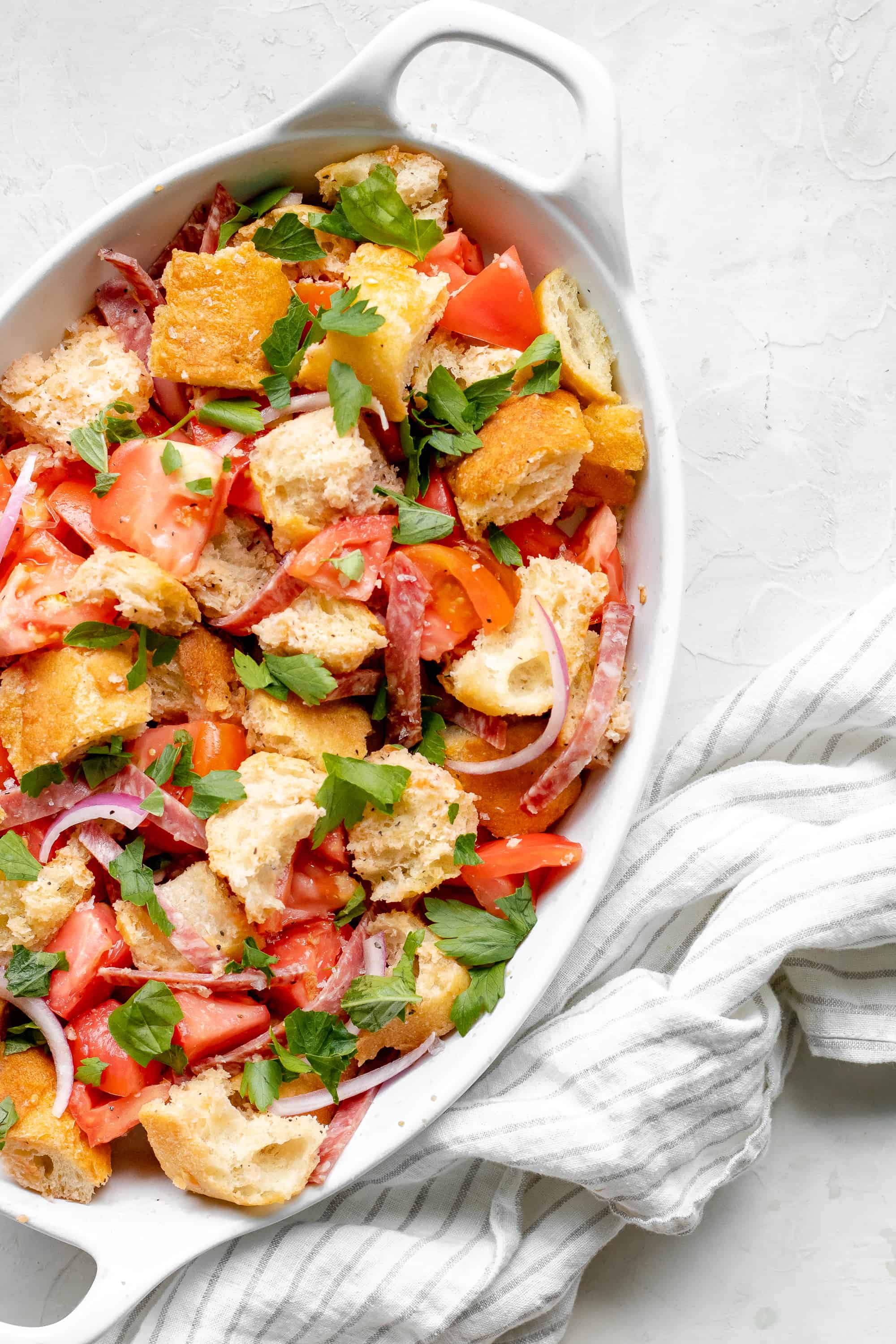 Panzanella Salad with Salami