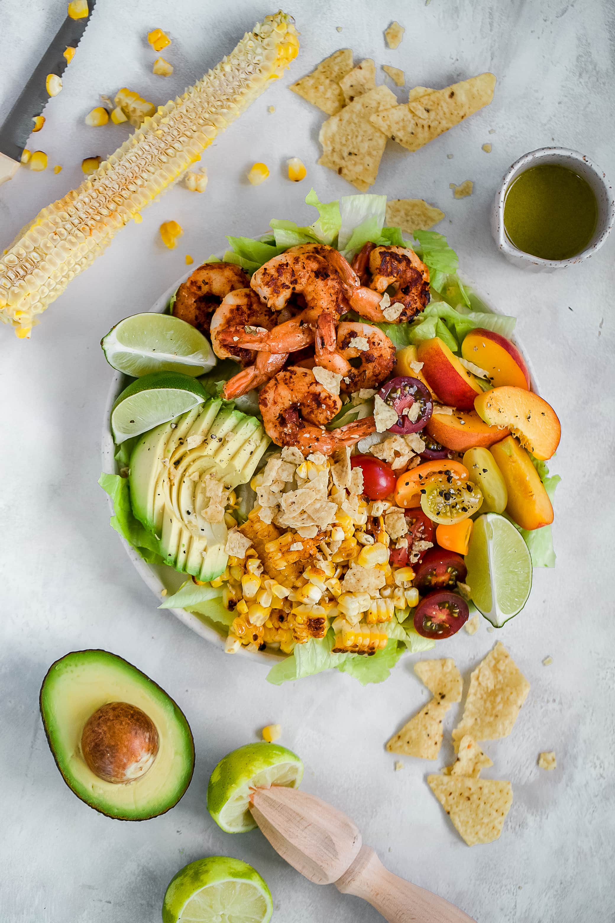 Grilled Shrimp, Corn & Avocado Salad