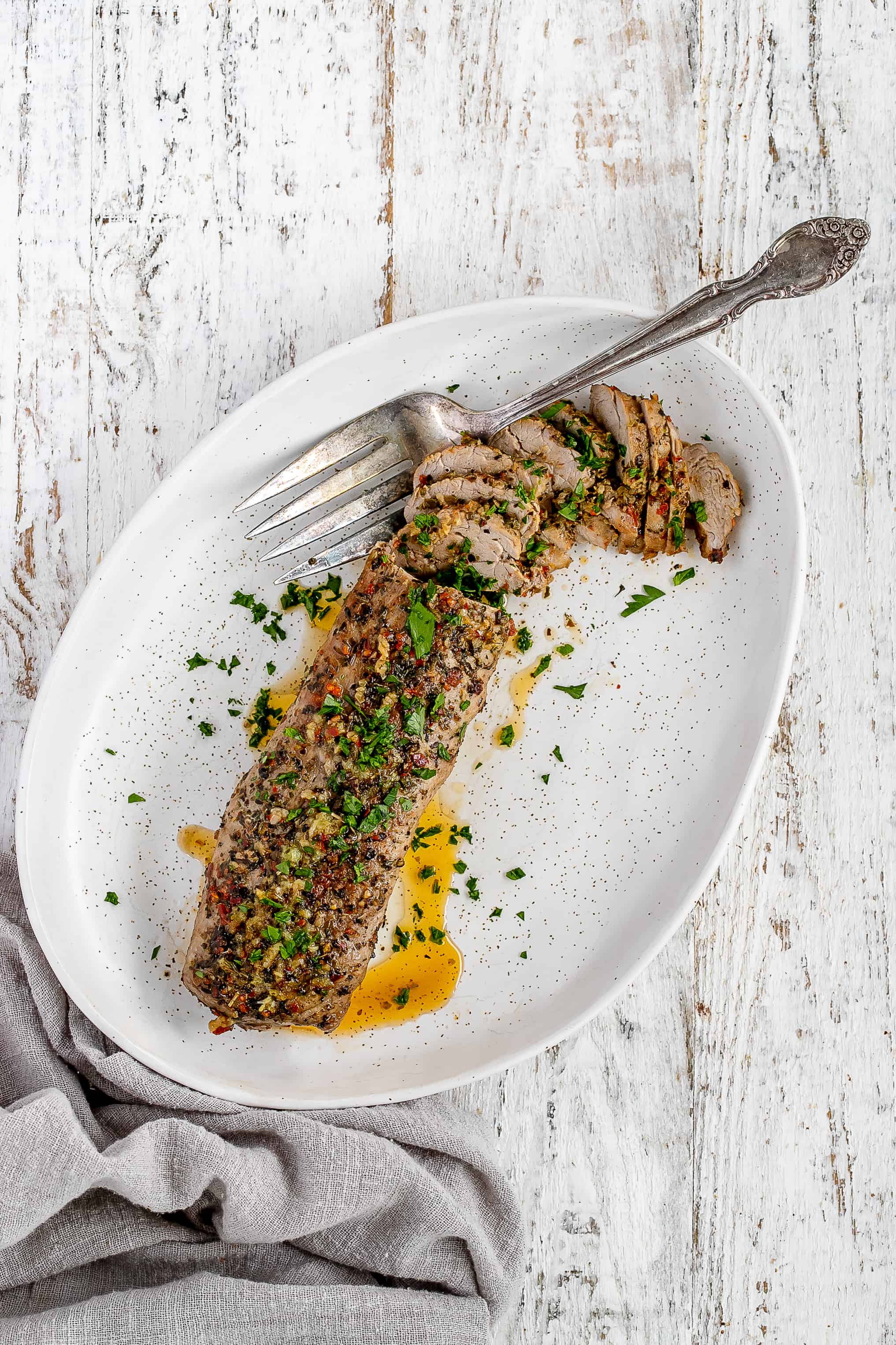 Pork Tenderloin with Garlic Butter Sauce