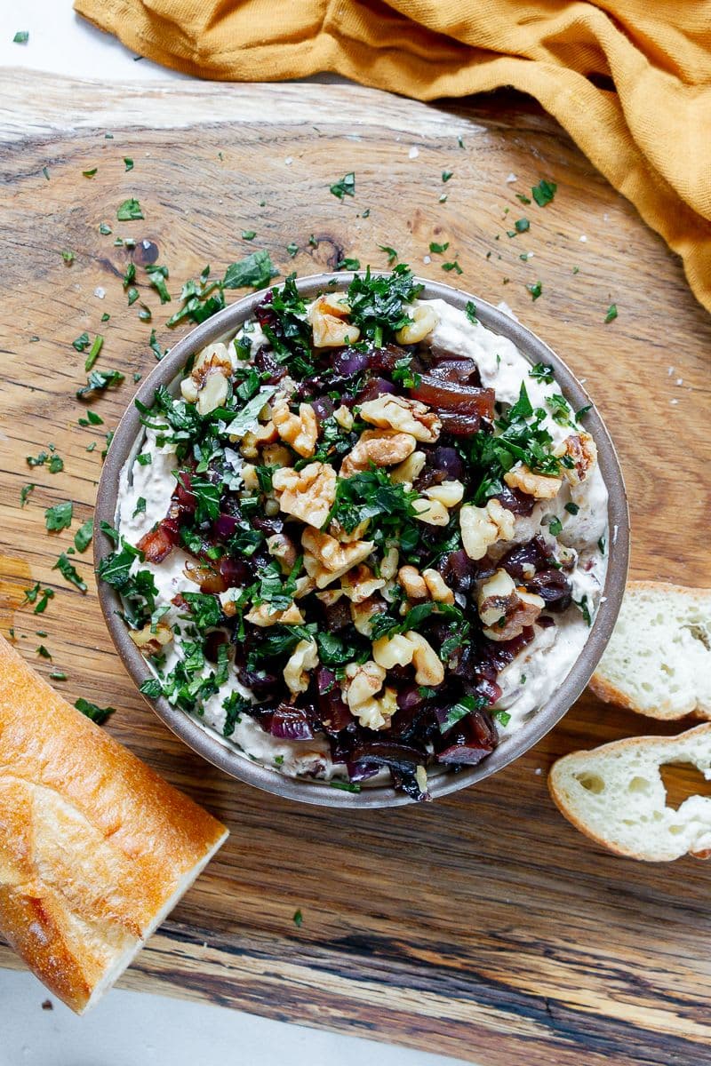 Caramelized Onion, Date & Goat Cheese Dip
