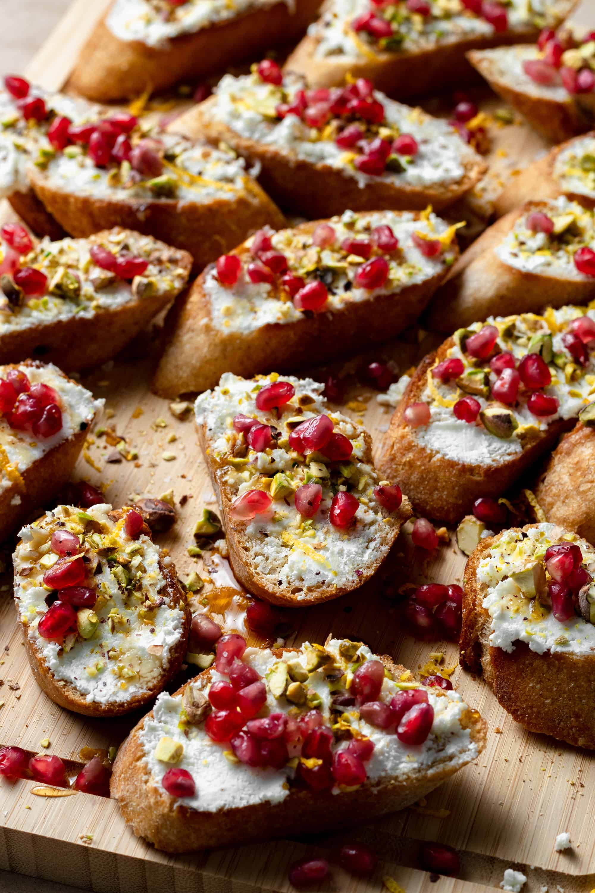 Goat Cheese Pomegranate Crostini