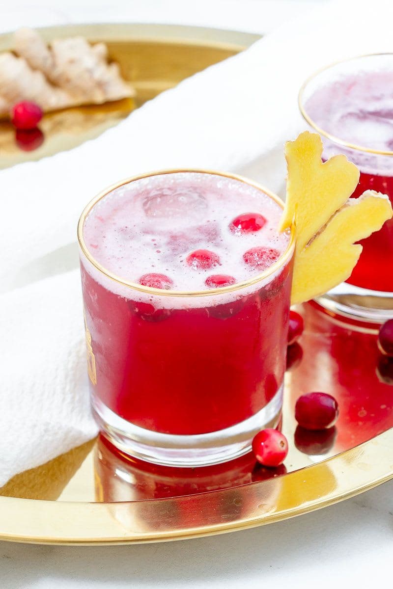 Cranberry Ginger Bubbly Mocktail