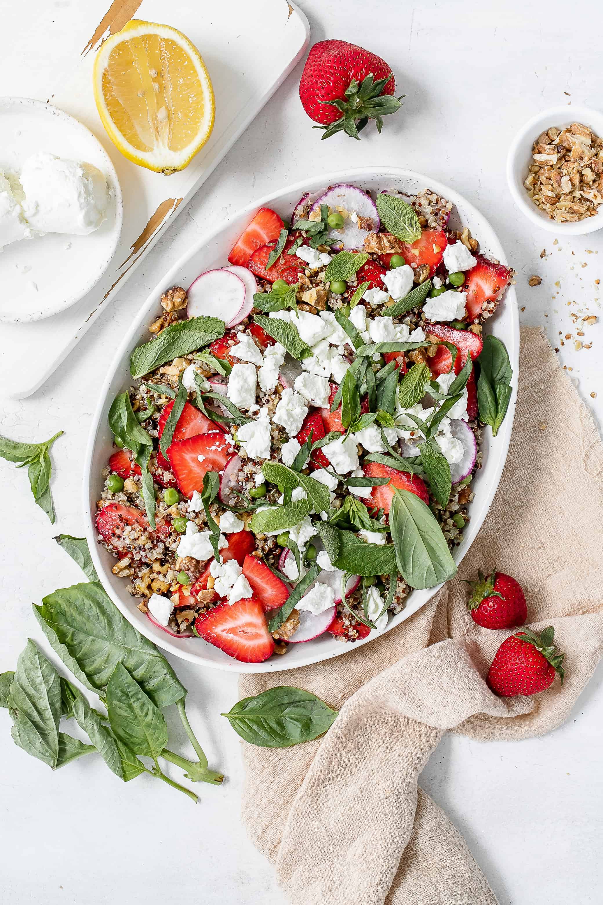 Quinoa Salad with Peas, Radish & Strawberries