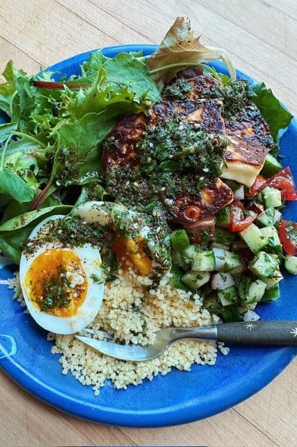 Grilled Halloumi Bowl