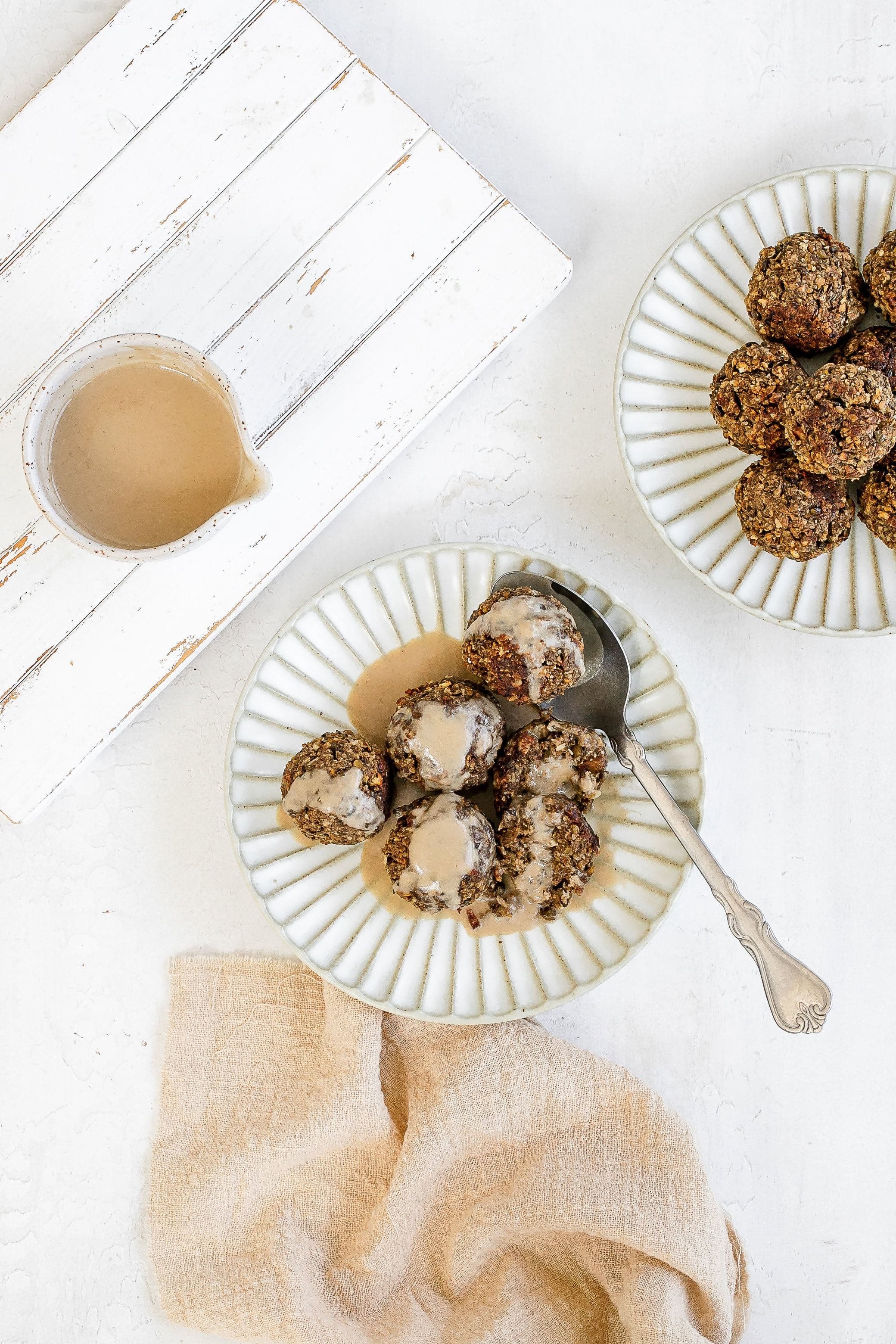 Mushroom & Lentil Balls with Mushroom Gravy