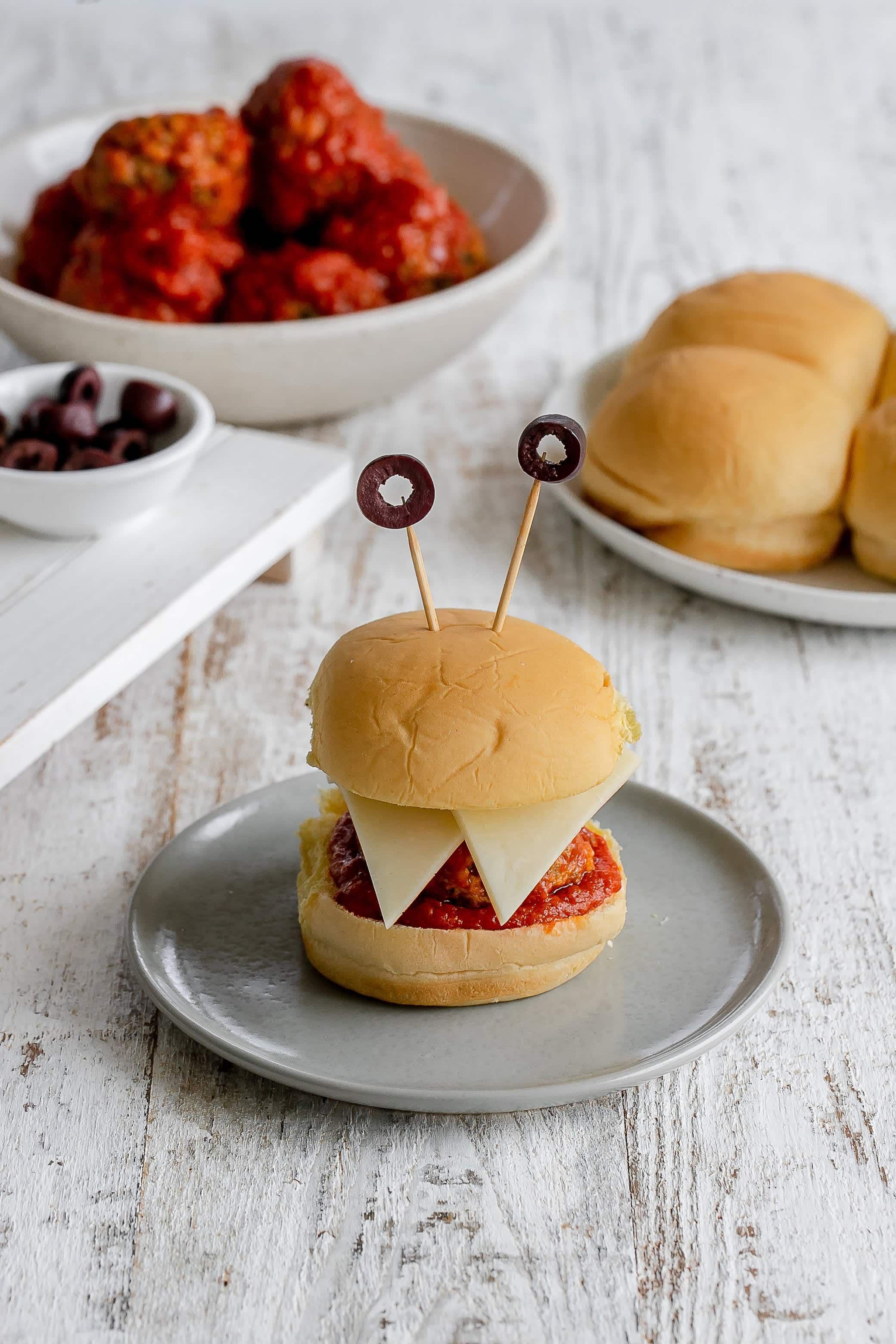 Halloween Meatball Sliders