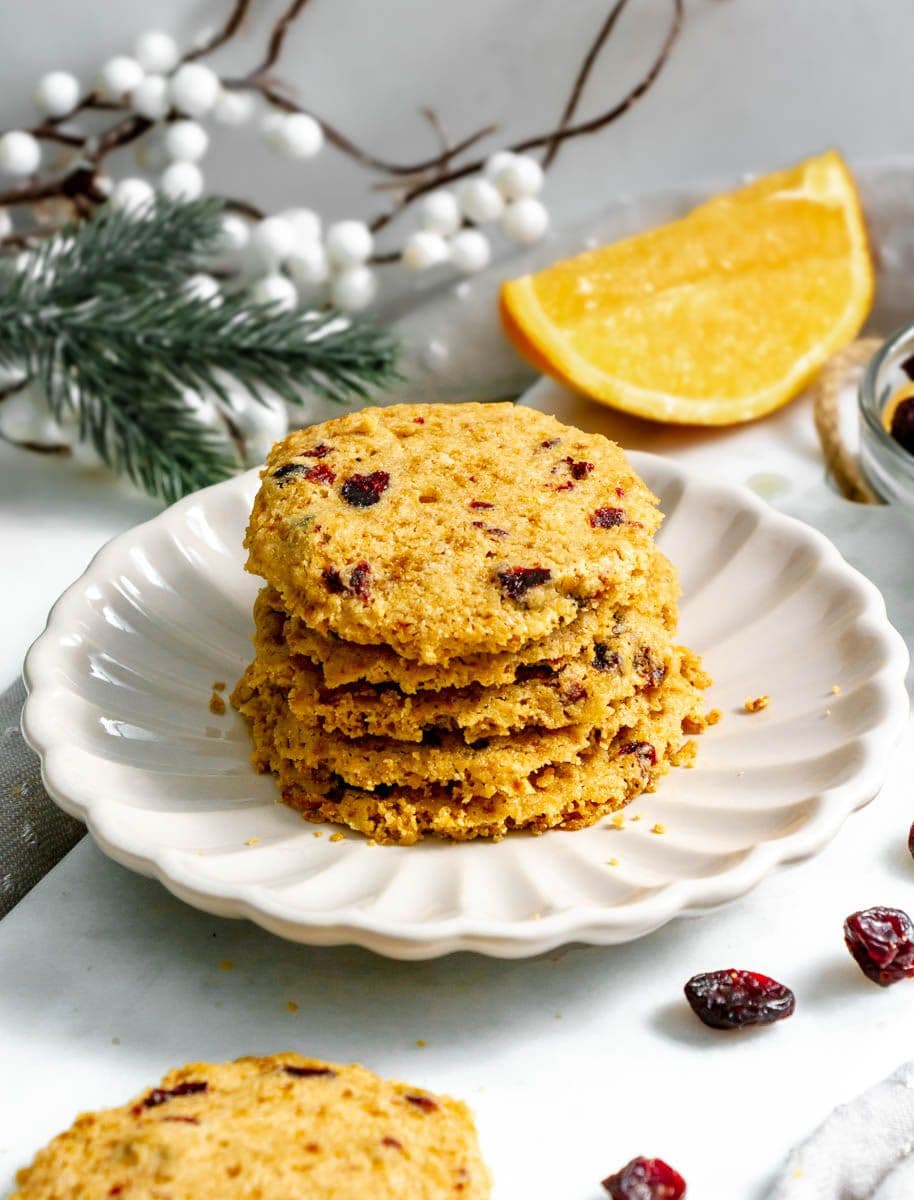 GF Cranberry Orange Shortbread Cookies