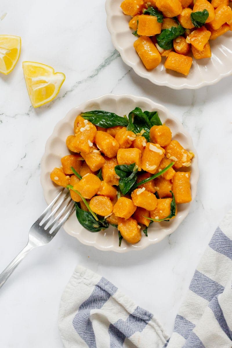 AIP Sweet Potato Gnocchi with Lemon Garlic Sauce