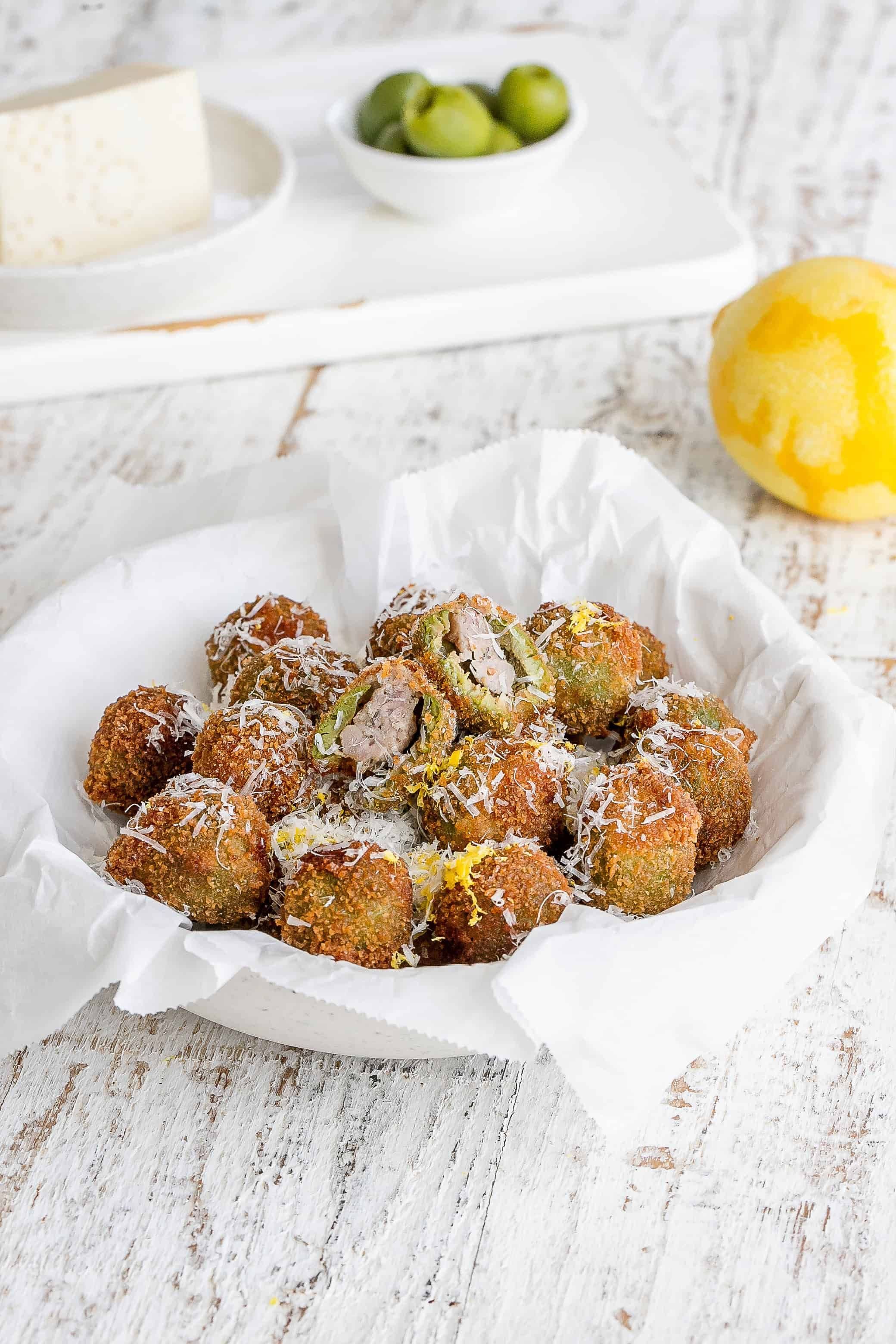 Sausage Stuffed Fried Olives