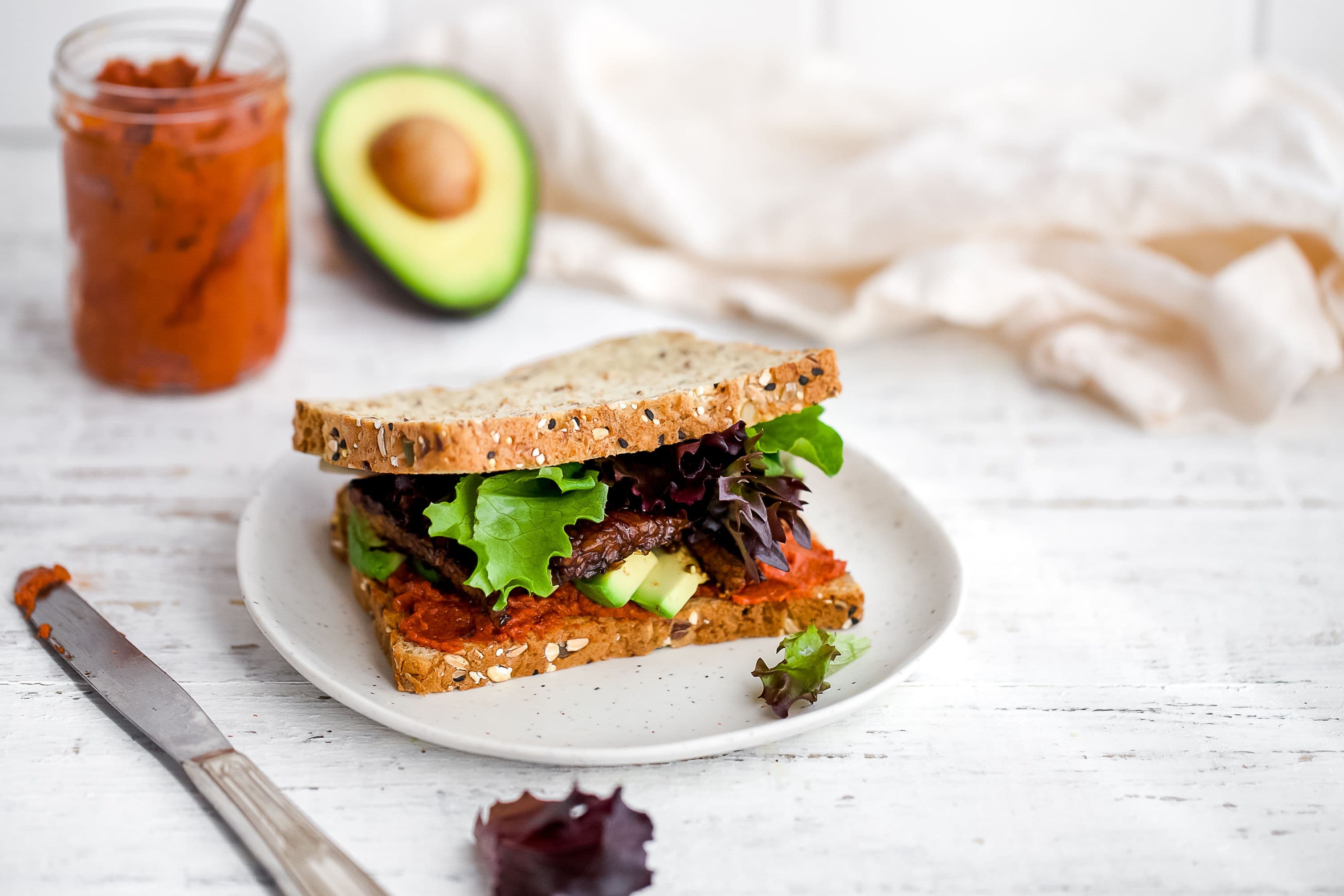 Balsamic Glazed Tempeh Sandwich